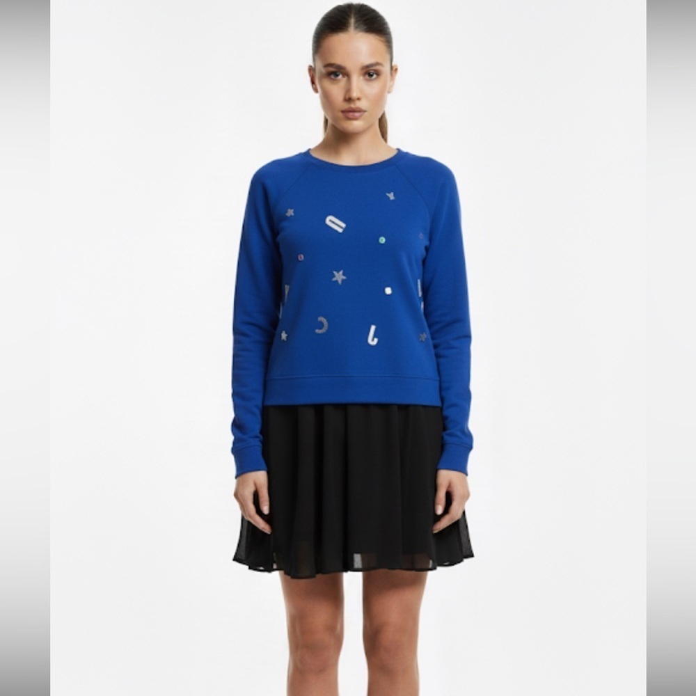 Juicy Couture size XLarge Royal blue cozy spellout sweatshirt - Picture 1 of 10